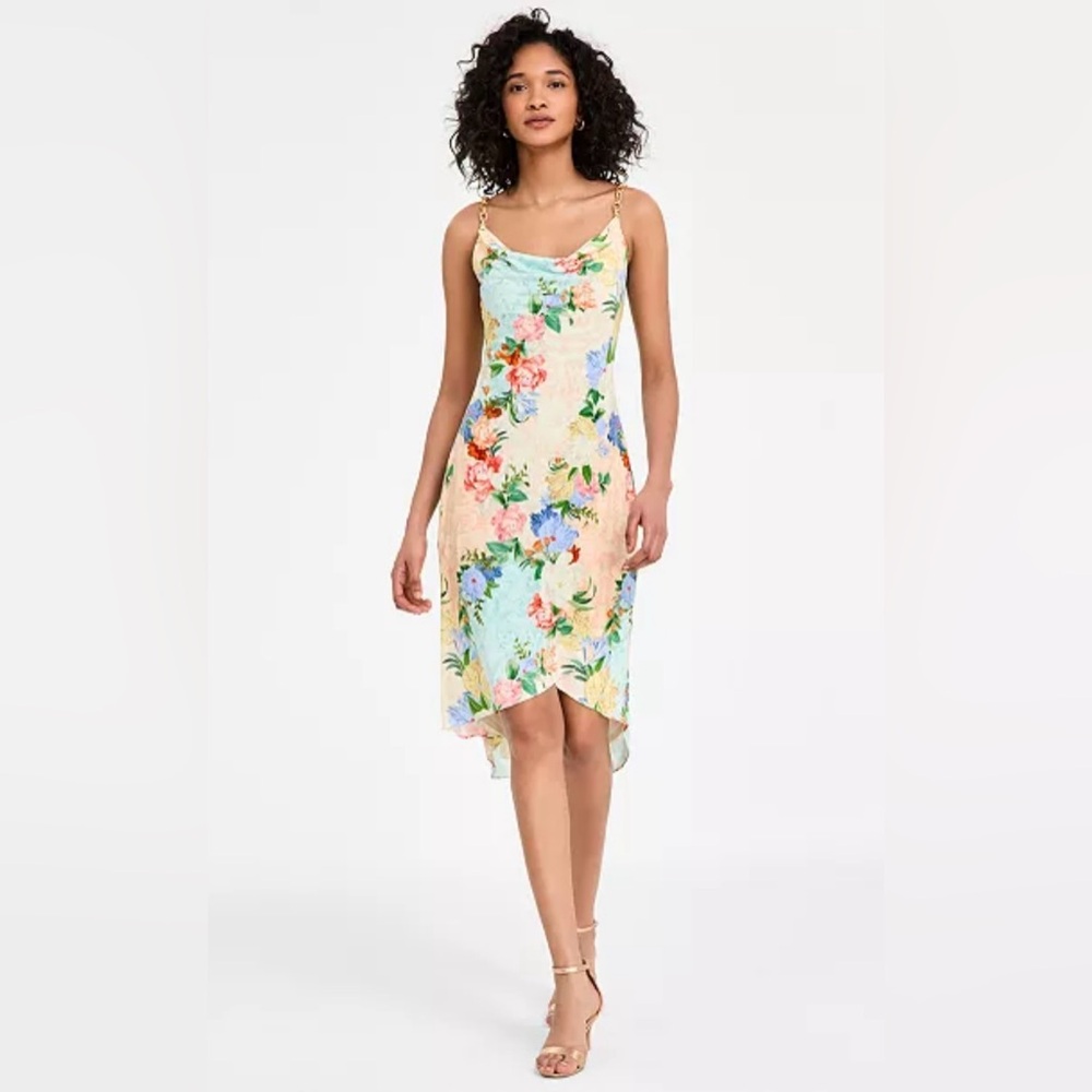 Siena Floral Print Cowl Neck Dress